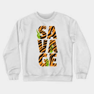 Savage Tiger Print Crewneck Sweatshirt